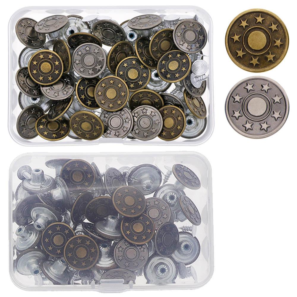 40 Sets/pak Jeans Knop Tack Knoppen Metalen Vervanging Craft Werken Kit #254985: Pattern 02