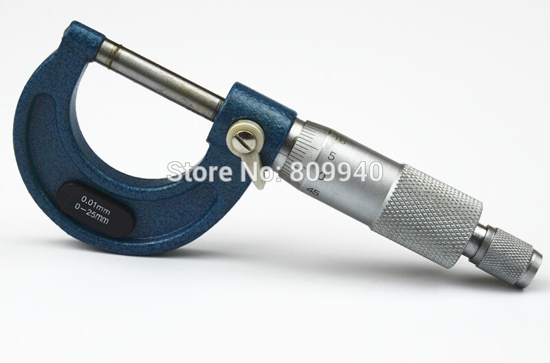 Blue Frame Stainless Steel 0-25mm Outside Micrometer 25mm micrometer thickness caliper measuring gauge tool