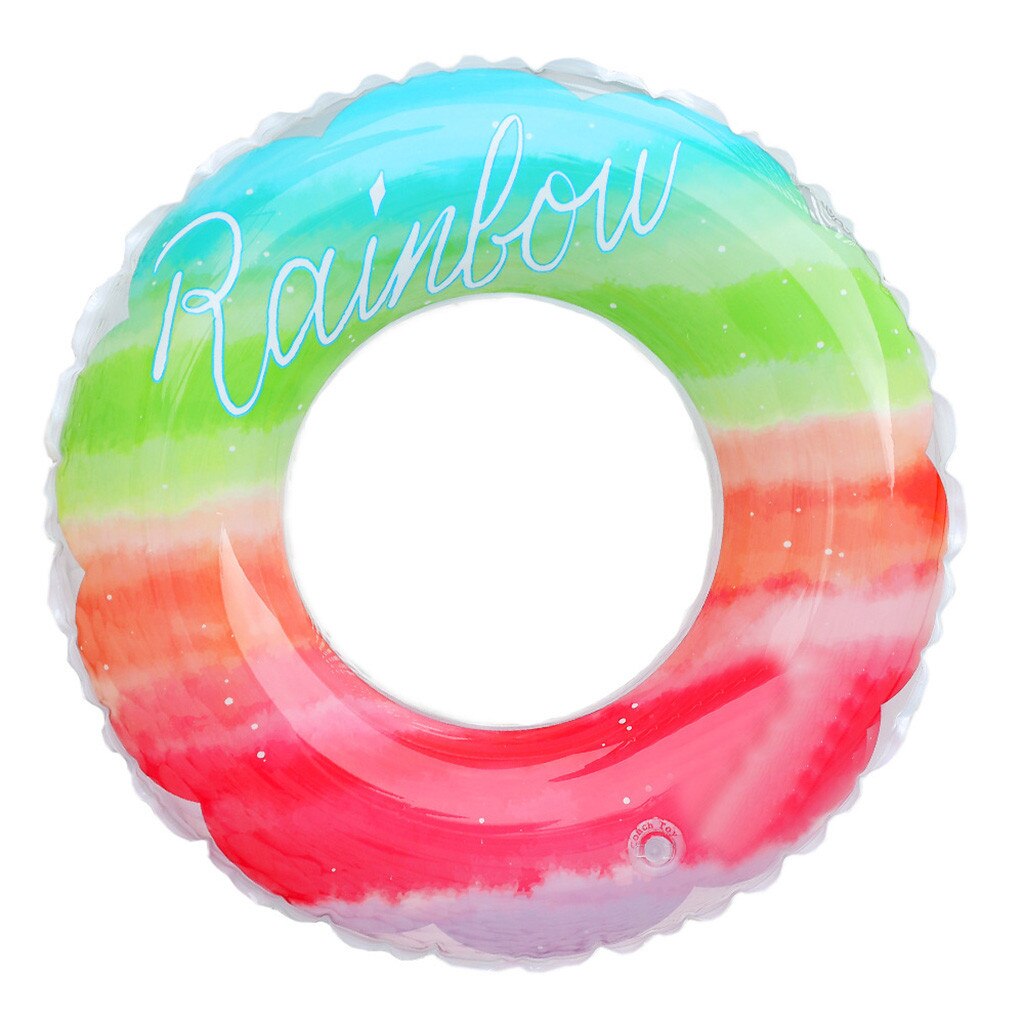 Kids Baby Summer Beach Inflatable Ring Floating Swim Ring Water Toy Rainbow Colorful Safety Swimming Rings For Pool River Beach