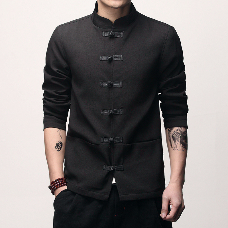 Mens Traditionelle Chinesische Kleidung Männer Kung Fu Tai Chi Meister Kostüm Männlichen Spitzen Jacken CN-003 Frühling Herbst Feste Seetang Anzug