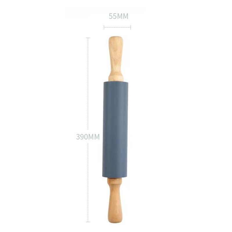 Grand tapis de pétrissage en Silicone de 60CM, tapis de cuisson antiadhésif, pour rouler la pâte épaisse avec planche à pâtisserie à Double échelle pour la cuisine: Rolling pin-B