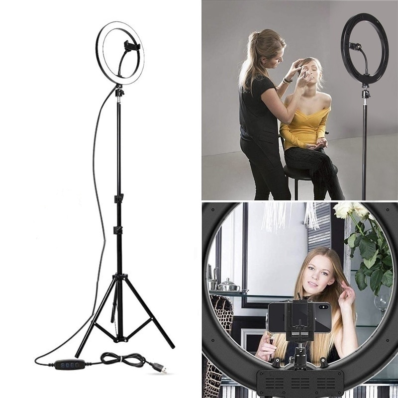 16/26cm Led Ring Light Tripod Light Led Ring Light with Stand Photography LED Selfie with Tripod Ring Fill Light