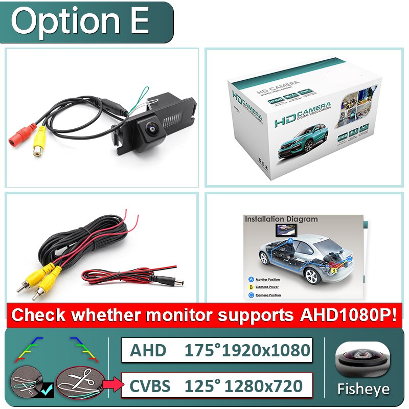 GreenYi 170 Degree 1920x1080P HD AHD Night Vision Vehicle Rear View Reverse Camera For Hyundai I10 I20 I30 Solaris Tiburon Car: E-AHD1080P-175deg