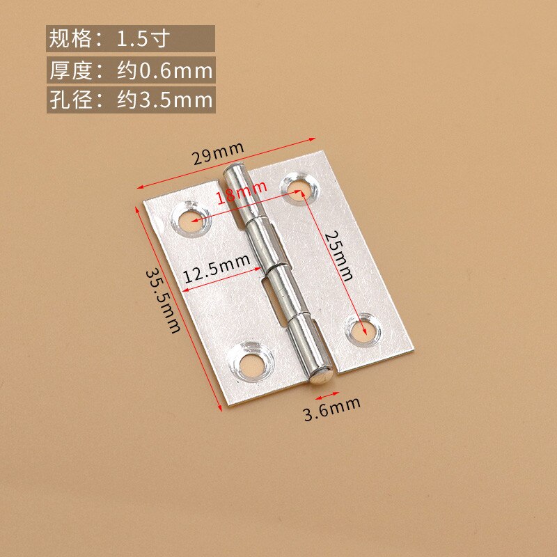 20 Pcs Small Cabinet Door Stainless Steel Flat Open Mini Mini Hinge 1 Inch 2 Inch 3 Inch Hinged Door and Window Hinge Hinge Box: 1.5-inch hinge