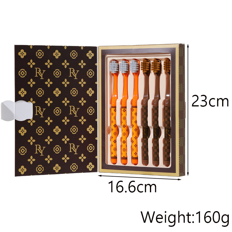 6 PC Adults Wide Head Toothbrush With Soft Bristles Luxury Home Furnishings Deep Cleaning Teeth Gums Caring For The Oral Cavity