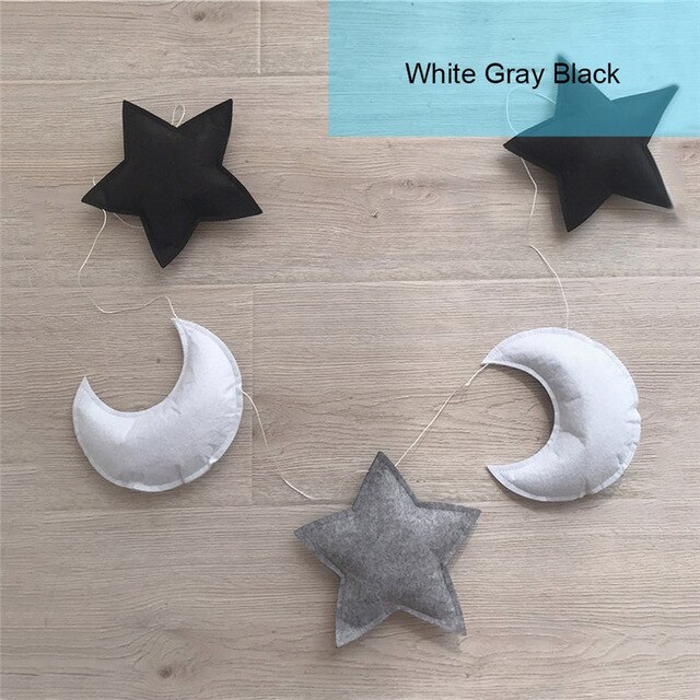 Nordic Baby Room Handmade Nursery Star Garlands Christmas Kids Room Wall Decorations Photography Props Decorations baby shower: J