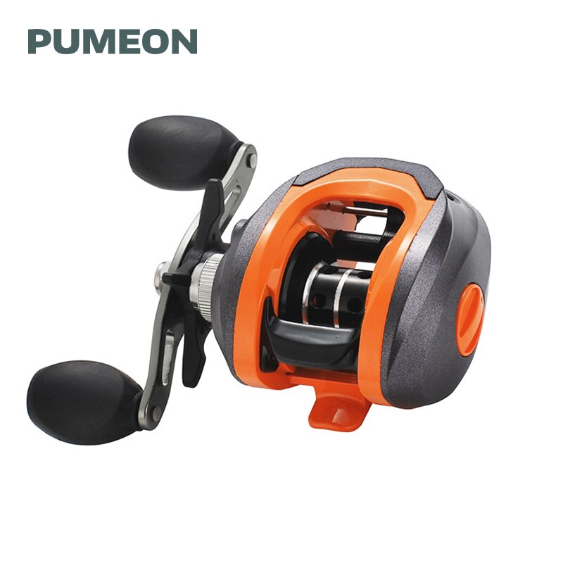 PUMEON carrete de pesca Ratio 7,2: 1 17 + 1 rodamientos Sistema De Freno magnético mano izquierda/derecha Baitcasting carrete de pesca de carpa ruedas