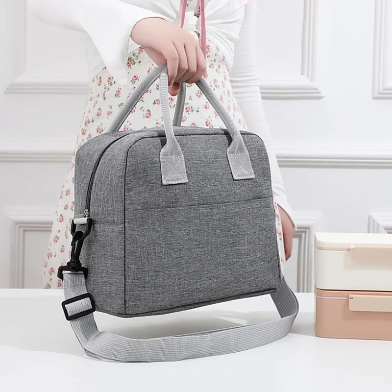 Portable Lunch Bag Cooler Tote Hangbag Picnic Insulated Box Canvas Thermal Food Container Men Women Kids Travel Lunchbox
