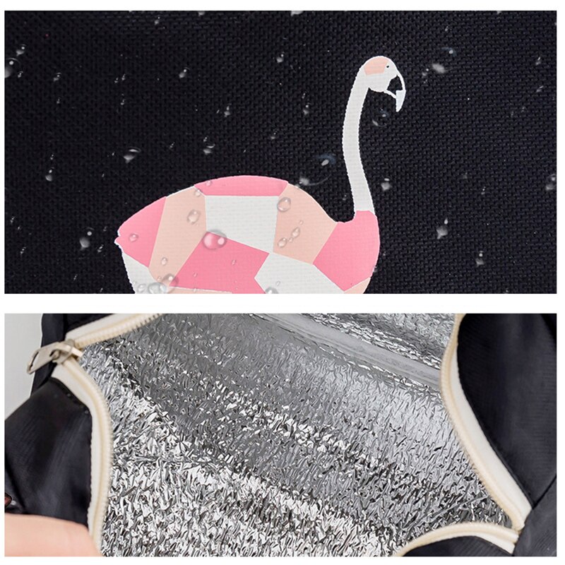 Flamingo Picnic Bag For Lunch Portable Fridge Bags Waterproof Thermal Food Warm Keeper Bag Outdoor Multifunction Insulated Tote