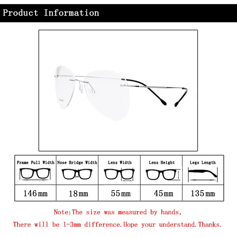 Montuur van titaniumlegering voor piloten met bijziendheid, transparant, voor dames en heren, met geheugen, benen en bijziendheid,  r5