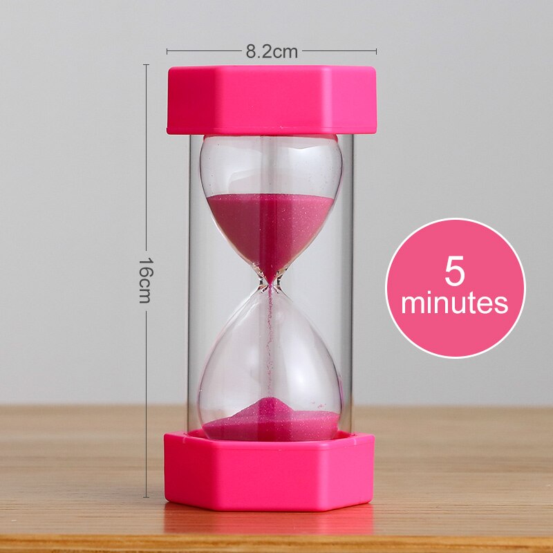 Sand Clock 10 Minutes Timer Watch Safe for Kid Hourglass Double Layer Plastic Glass Timer Clock Decoration Accessories LJSL-mini: Red