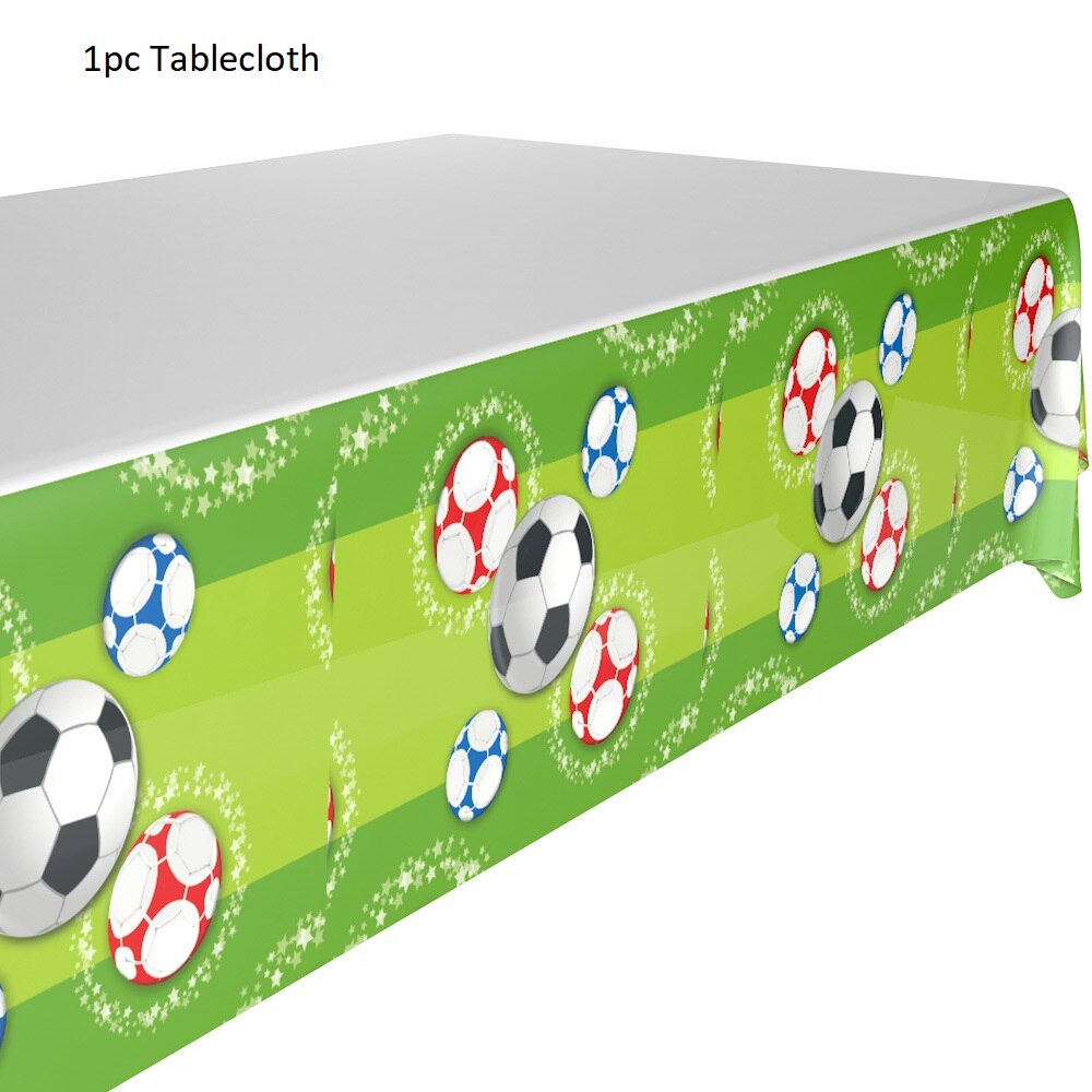 Voetbal Party Servies Papier Plaat Cup Servetten Tafelkleed Banner Gelukkige Verjaardag Event Feestartikelen Voor Jongens Festa: 1pc Tablecloth