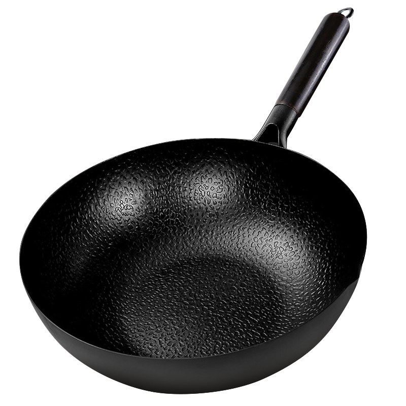 Gietijzeren Wok Chinese Traditionele Handgemaakte Ijzer Non-stick Pan Gas En Inductie Kookplaat Niet-Coating Kookgerei Keuken levert