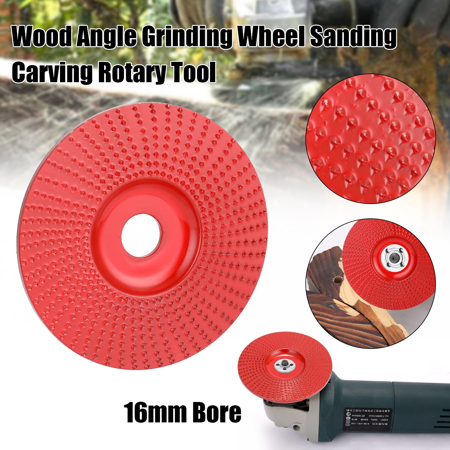 NO.1 45 Staal Hout Hoek Slijpschijf Schuren Carving Rotary Tool Schurende Schijf voor Haakse Slijper met 16mm Boring