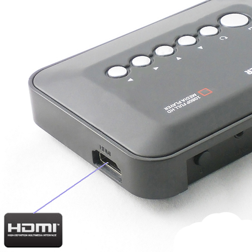 Mini reproductor multimedia Full HD1080P MKV HD, reproductor multimedia con Centro HD, AV, VGA, USB, SD, MMC, mando a distancia, enchufe para UE, EE. UU., Reino Unido y Australia