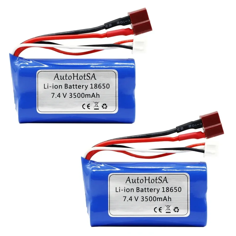 Upgraded 18650 7.4V 3500mAh T plug 2S battery and charger for SCY-16102PRO SCY-16101PRO SCY-16103PRO SCY-16201PRO R/C car parts
