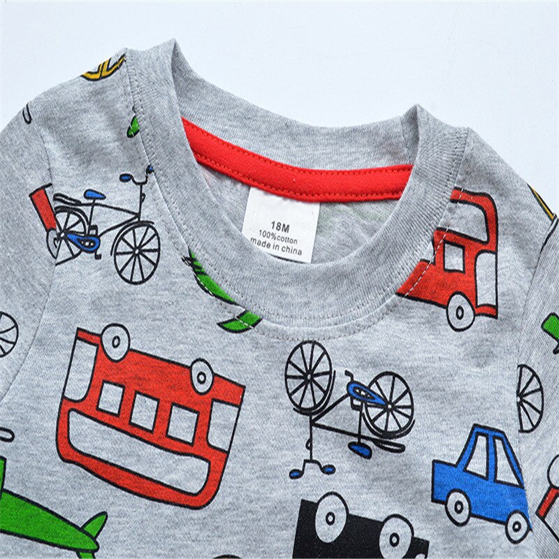 Jumping meters Baby Applique T shirts Cotton Long Sleeve Boys Girls Clothes Cute Penguin Kids T shirts Autumn Spring Clothing