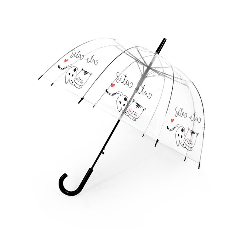 Transparente Dach Ahorn Blätter Sonnenschirme Kreative Sakura Regenschirm Karikatur Katze Regenschirme Niedlich Vogel KäFeige: Lovecat