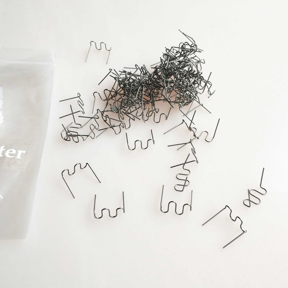 Agrafeuse chaude agrafes thermiques Kit de réparation en plastique 100 pièces 0.6S vague pré-coupé pour agrafeuse chaude voiture pare-chocs plastique soudure