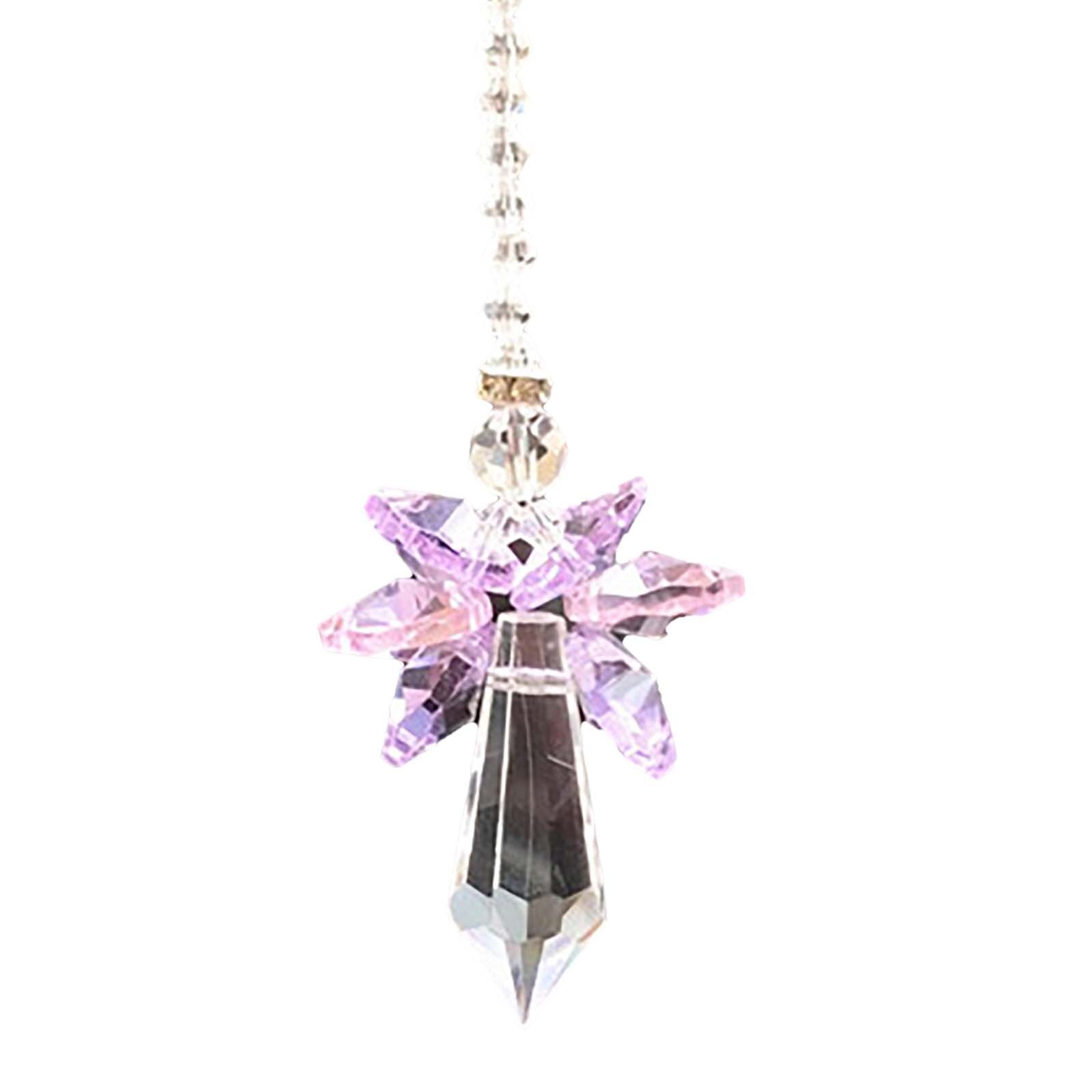 Crystal Ornaments Modern Rainbow Crystal Angel Chakra Suncatcher Car Charm Pendant Hanging Decorations room decoration Ornaments: B