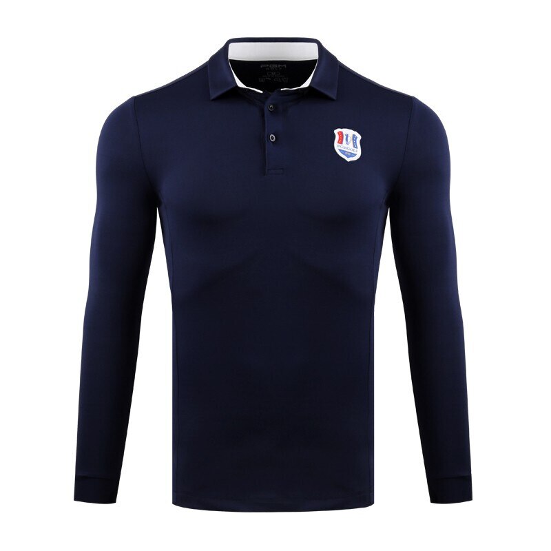 Autumn Winter Men's Long-sleeved T-shirt Competition with The Same Ball Clothing Golf Clothing Soft Comfortable White/Navy M-XXL: Navy blue / M