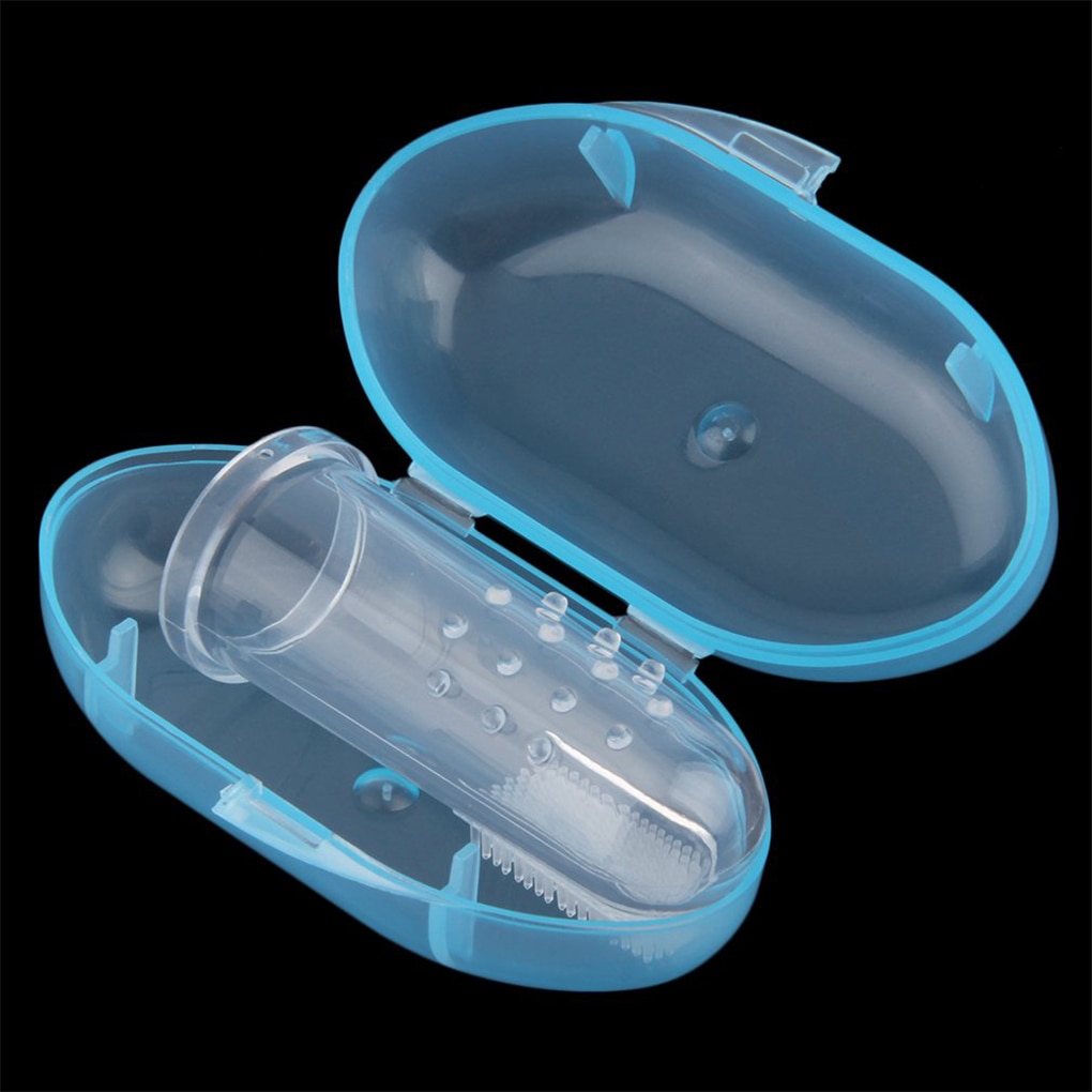 Baby Baby Zachte Siliconen Vinger Tandenborstel Tanden Rubber Massager Met Doos