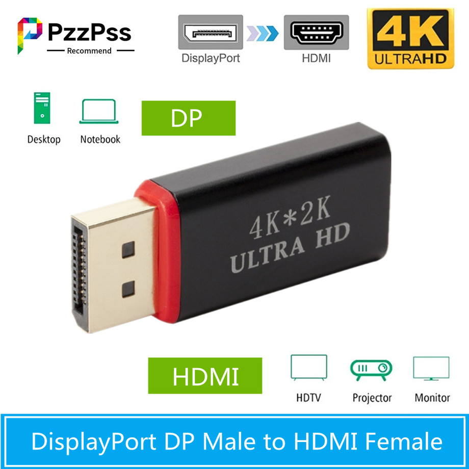 PzzPss DP do HDMI konwerter 4K * 2K 30Hz wideo złącze Audio Port wyświetlacza, aby Adapter HDMI kobiecy męski do telewizora HDTV PC hurtownie
