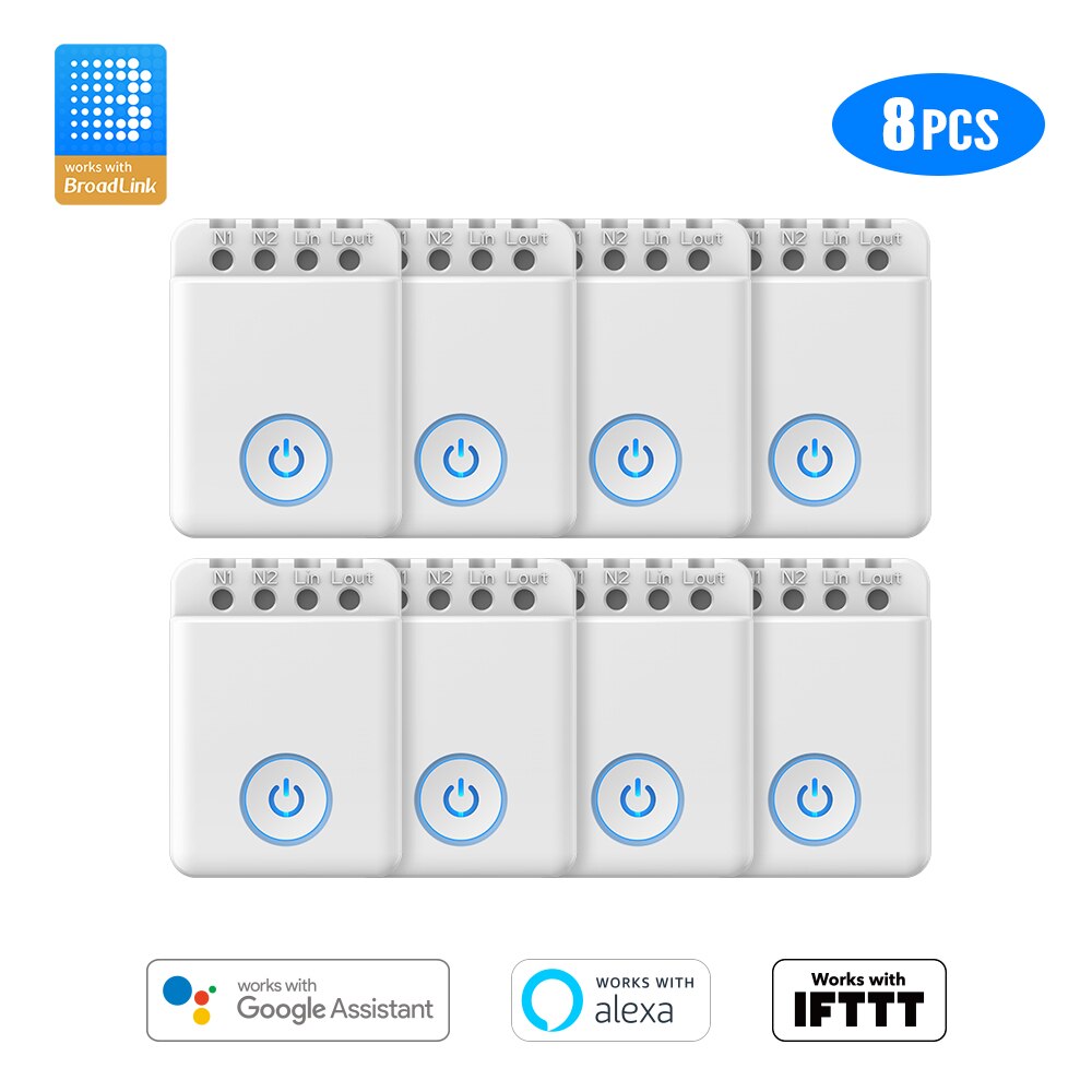 Broadlink bestcon mcb 1 wifi controller switch smart home automation wireless remote switch af ios android 1/2/3/4/5/6/8/10- pack: 8 stk