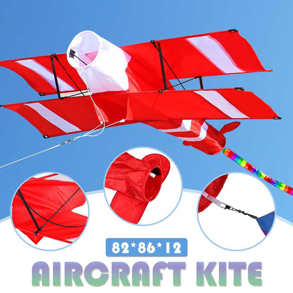 3d enkele lijn rode witte vliegers outdoor fun sport strand vlieger met rode staart gemakkelijk te vliegen grote vlieger vliegtuig