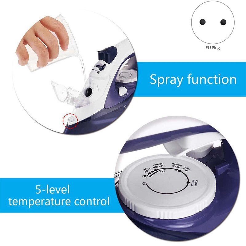 Cordless Wireless Charging Portable Steam Iron 5 Speed Adjust Clothes Ironing Steamer Portable Ceramic Soleplate