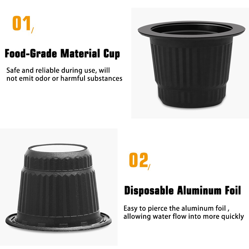 Cápsula de café desechable para Nespresso, taza de filtro de café, paquete de alimentos, botella de píldora de café con tapa de papel de aluminio