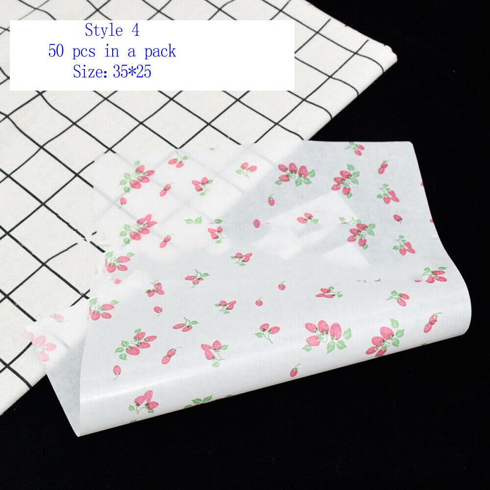 50Stck Wachs Papier Lebensmittel Klasse Fett Papier Lebensmittel Verpackung Verpackung Papier Für Brot Sandwich Burger Frites Ölpapier Backen Werkzeuge: D