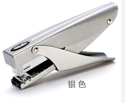Nietmachine Arbeidsbesparende Hand Type Mini Trompet Nietmachine Kantoor Leren Huishoudelijke Nietmachine Multi-Standaard Levering Nietmachine: Silver