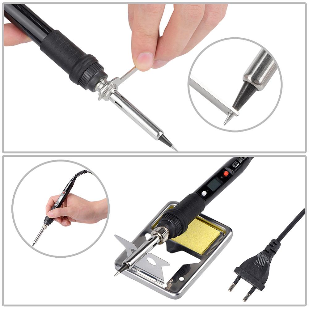 WMORE 80W Electric Soldering iron 110V 220V temperature adjustable LCD Welding solder iron kit home repair soldering iron tools