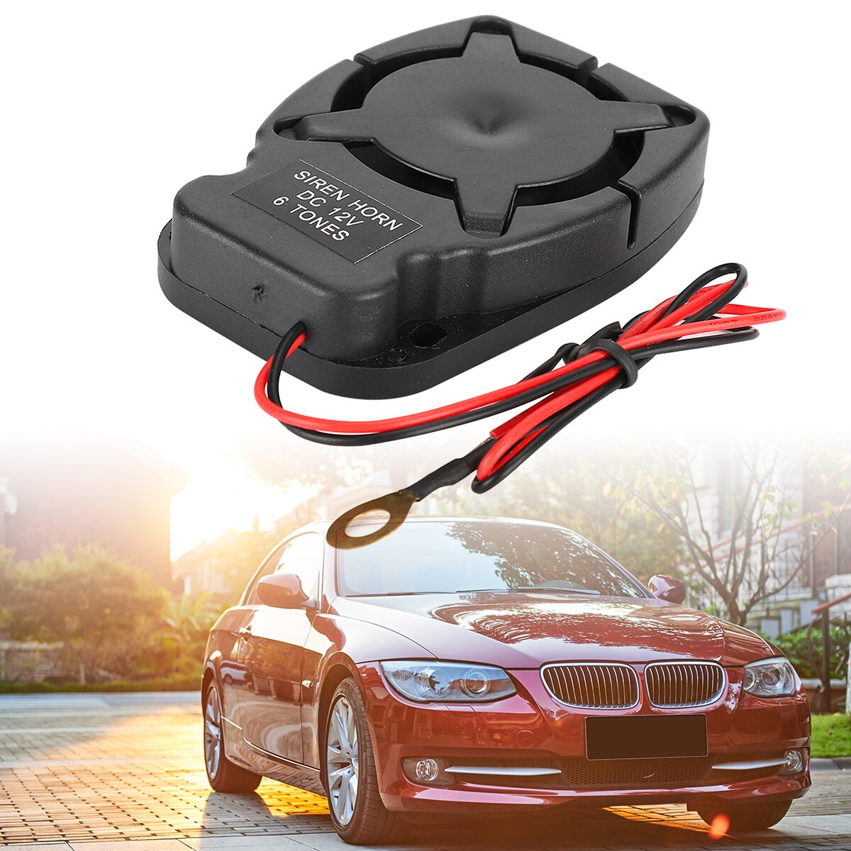 110db Car Alarm Speaker DC12V Car Vehicle Anti-Theft Alarm Speaker Horn 6 Sound 110db Security System Accessories Alarm