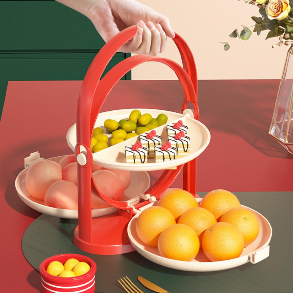 Popular Serving Tray Smooth Edge Reusable Fruit Tray Spinning Multi Tier Serving Plate for Kitchen Platter