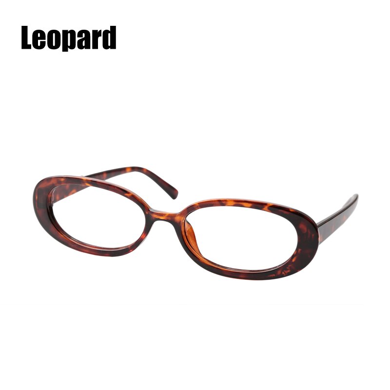 SOOLALA Cute Oval Optical Glasses Frame Women Eyewear Prescription Eyeglasses Frame Clear Lens Myopia Glasses: Leopard