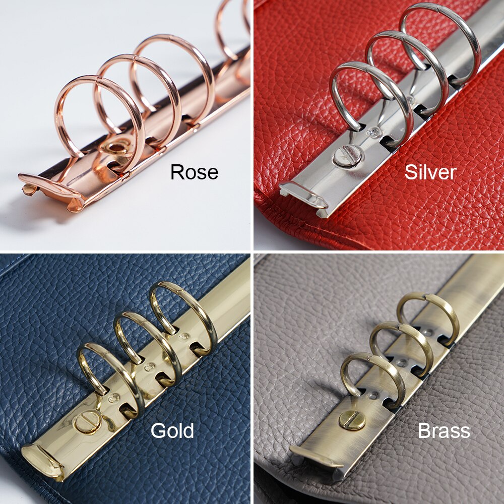 Moterm Personal/ PW Size Metal Spiral Rings Binder Clip With 2 Pairs of Screw For Diary Notebook Planner Binder Clip File Folder