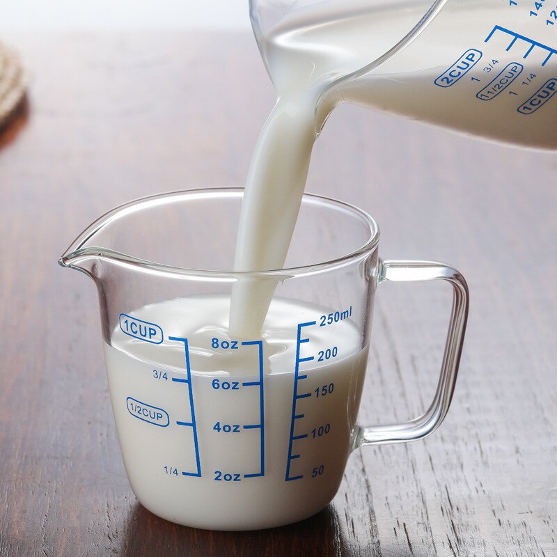 Tasse à mesurer en verre à haute teneur en Borosilicate résistant à la chaleur avec échelle
