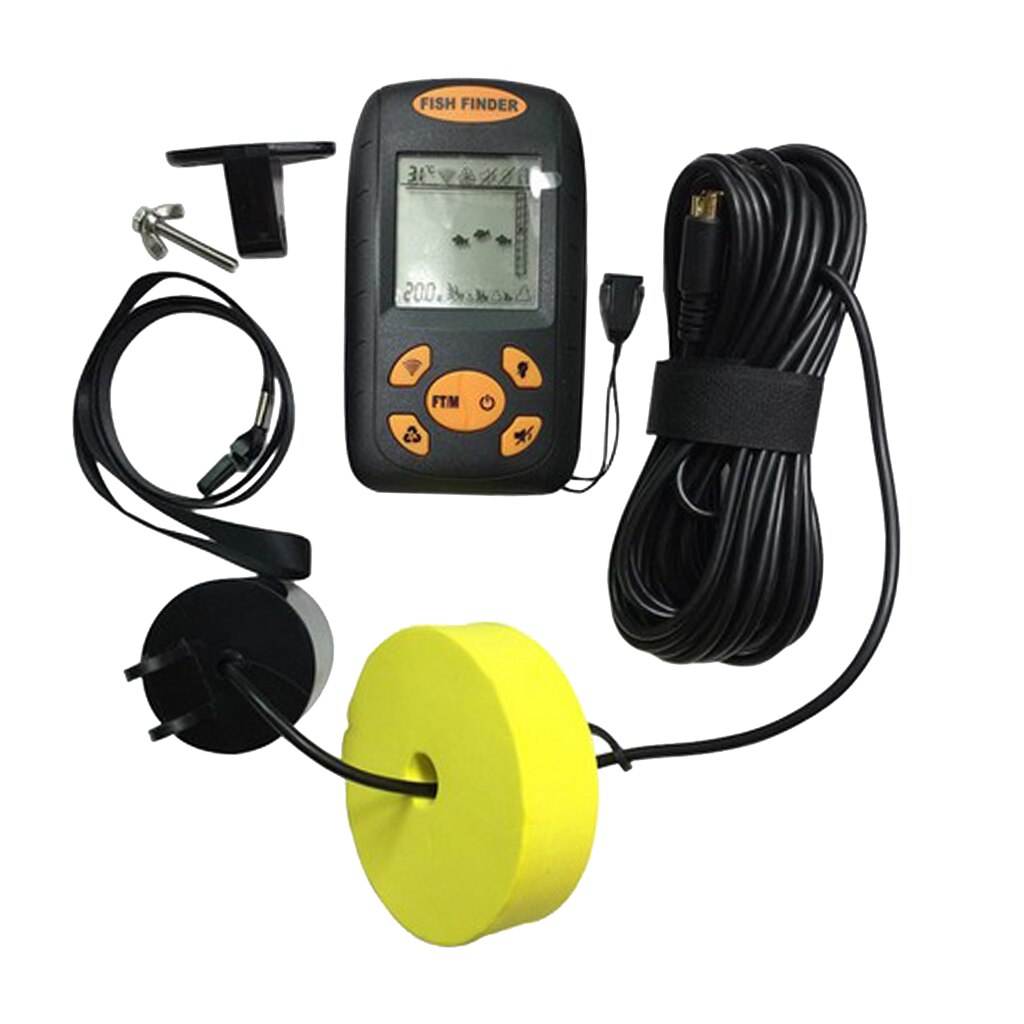 Draagbare Boot Bedraad Fishfinder Sonar Sensor Alarm 328ft Diepte Waterbestendig Lcd Display Met Achtergrondverlichting Vissen Tackles