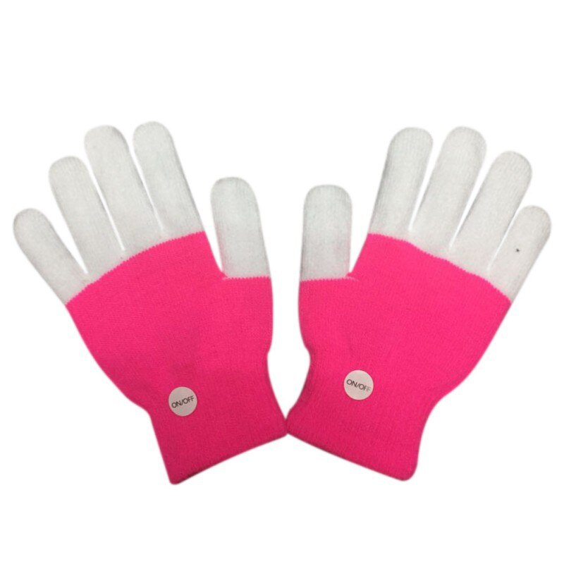 Steampunk Halloween freundlicher LED Handschuhe Warme Handschuhe Halten 7 Licht Modi Finger Licht Frühling Festival Weihnachten Partei Liefert: a Paar 2