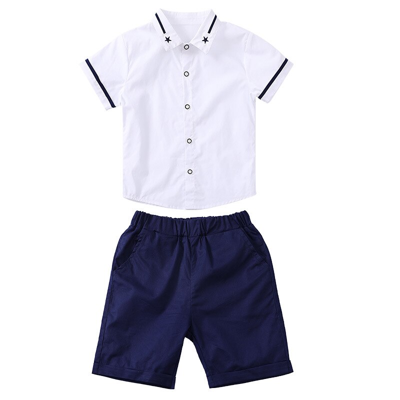 School Uniform Kids Dresses for Girls JK Sailor 3Pcs Japanese Korean Orthodox Pleated Skirt Boys Shorts Navy Blue Kawaii Suit: Boy Set / Height100CM