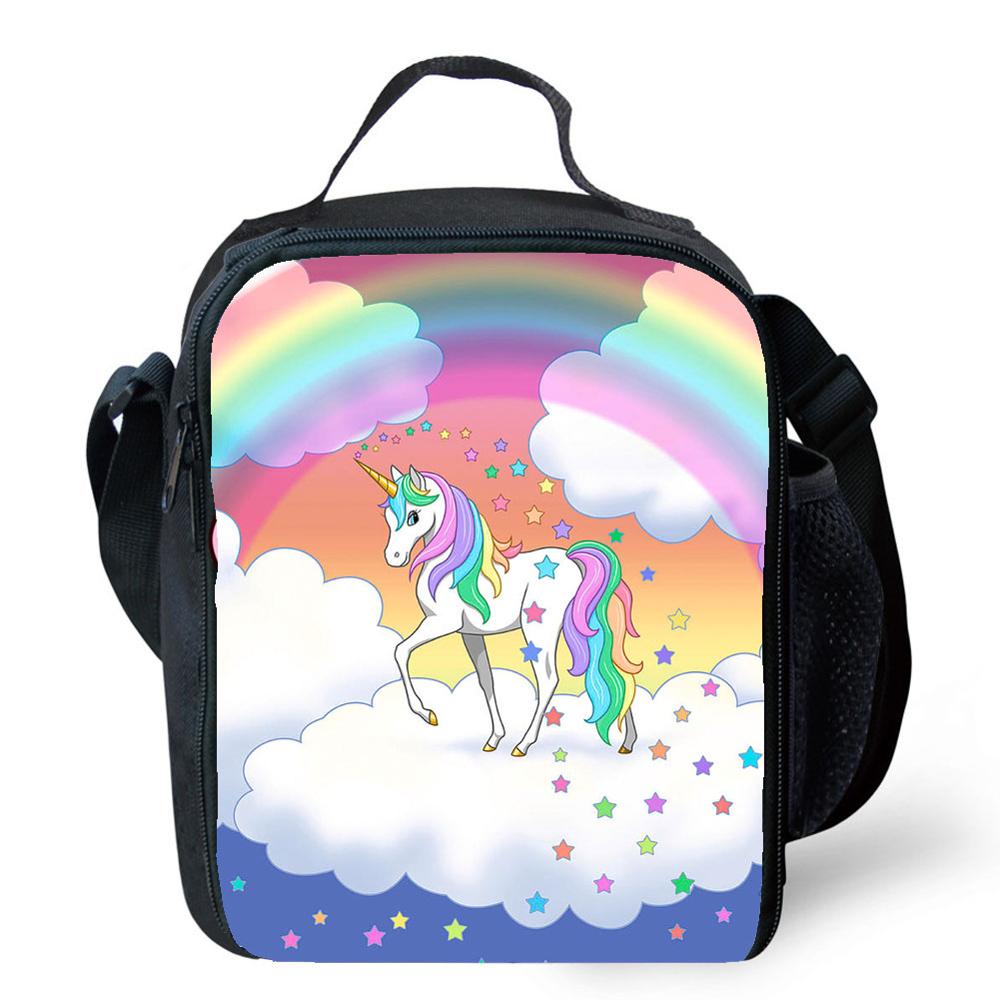 Hello Unicorn Lunch Bag Oxford Food Preservation Organizer Picnic Lunch Bags Fresh Fruit Insulation Pouch Cooler for Kids girls: 4