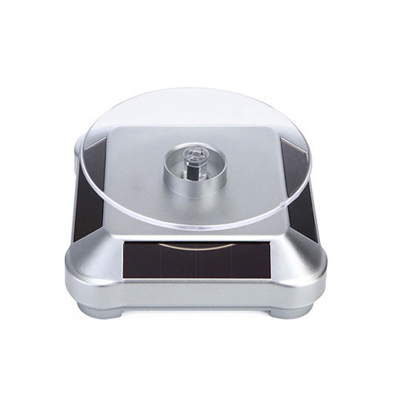 Solar Showcase 360 Automatic Rotating Turntable Jewelry Organizer Necklace Bracelet Watch Phone Display Stand UND