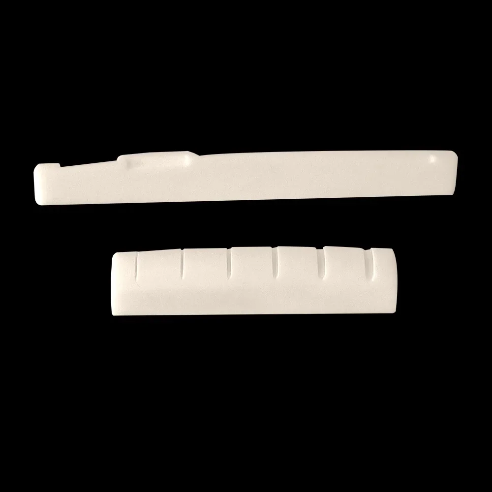 1 kitaran osasarja, 6- kielinen klassinen kitara, luusta tehty talla, satula ja satula, norsunluunvärinen sarja, aitoa luuta