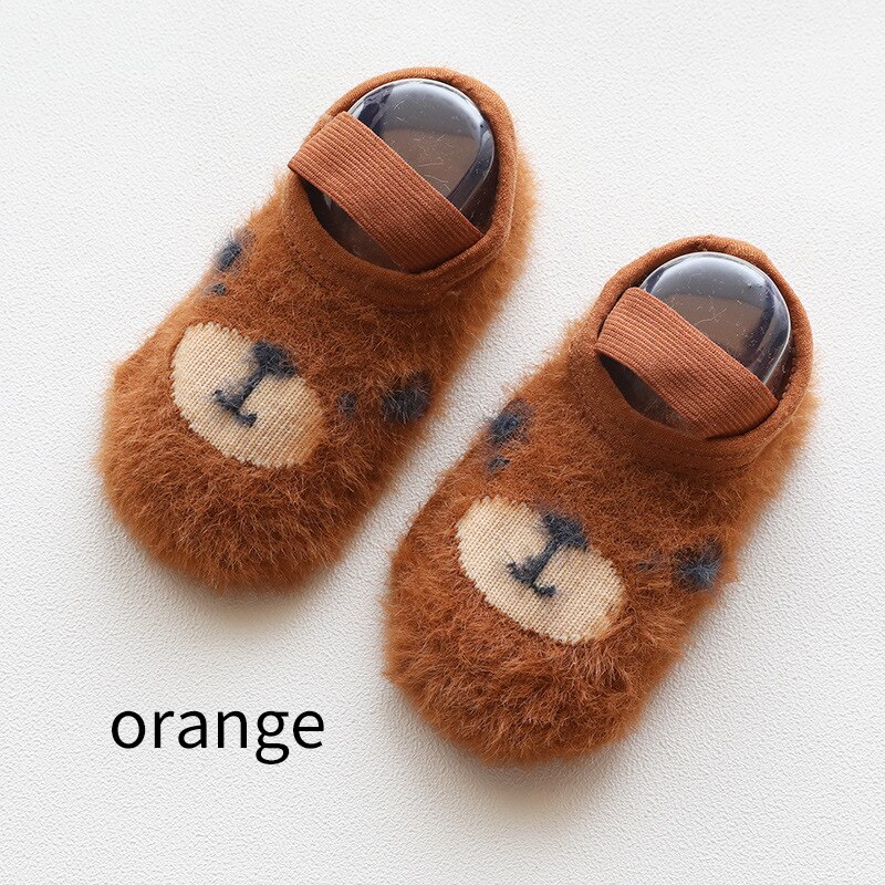 baby socks for toddlers kids newborns first walk boy girl Floor Non-slip socks with soles cartoon antiskid infant shoes: Orange / M 1-3year