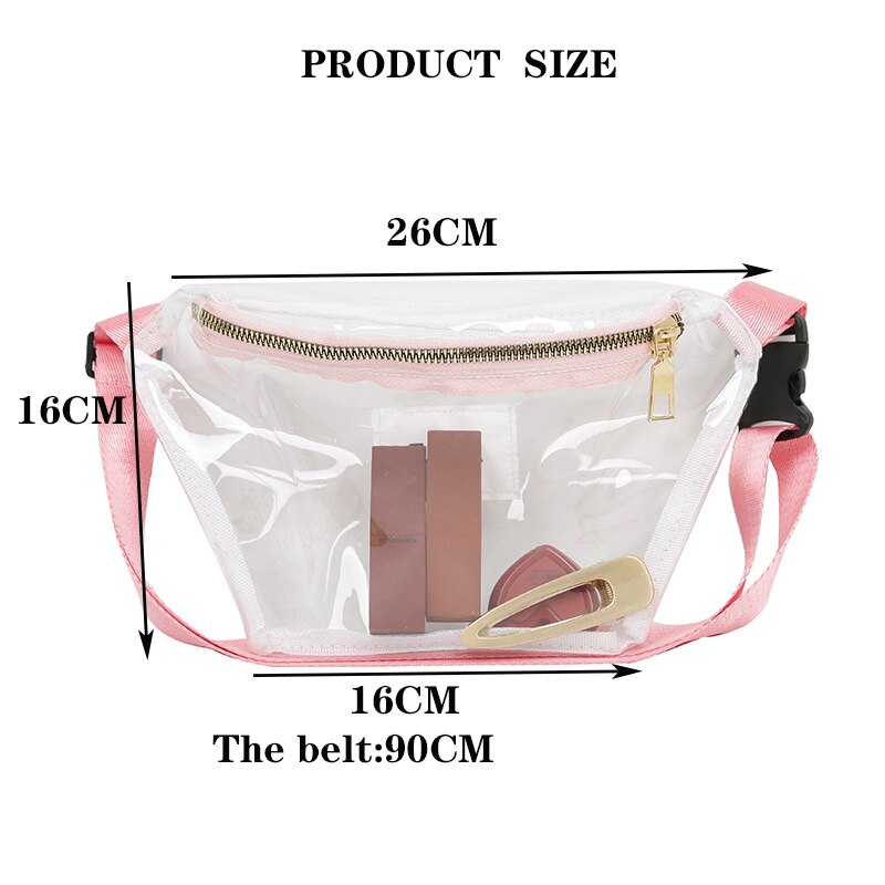 Riñonera de PVC transparente para chicas, bolsa de pecho de viaje impermeable, informal, de plástico, para verano, 030206