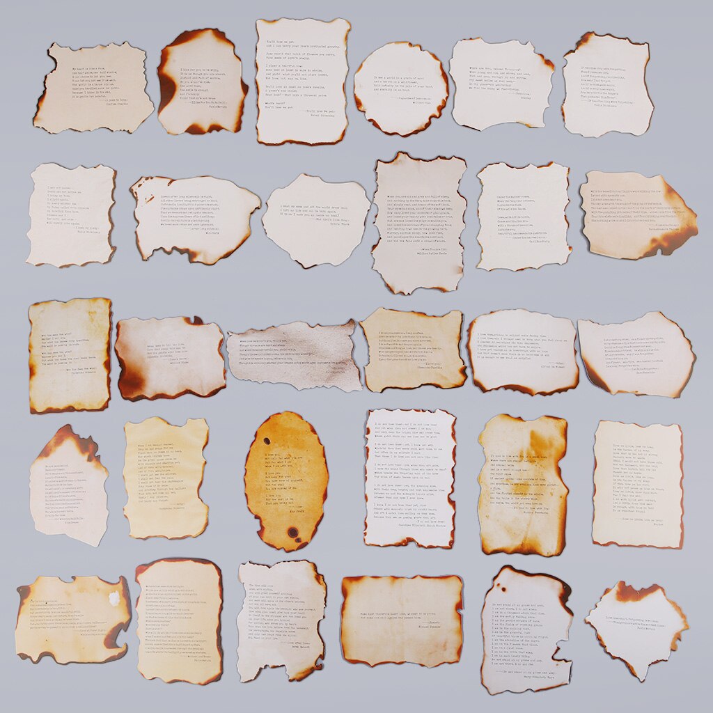 30 Sheets Lovely Burnt Postcard Letter Birthday Card Wish Message Poster Cards