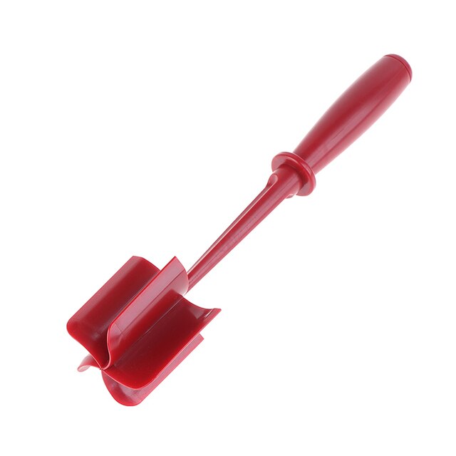 Meat Chopper Ground Beef Turkey Masher Heat Resistant Hamburger Meat Smasher Non Stick Mix Masher Tool Nylon Chopper Utensil: Red
