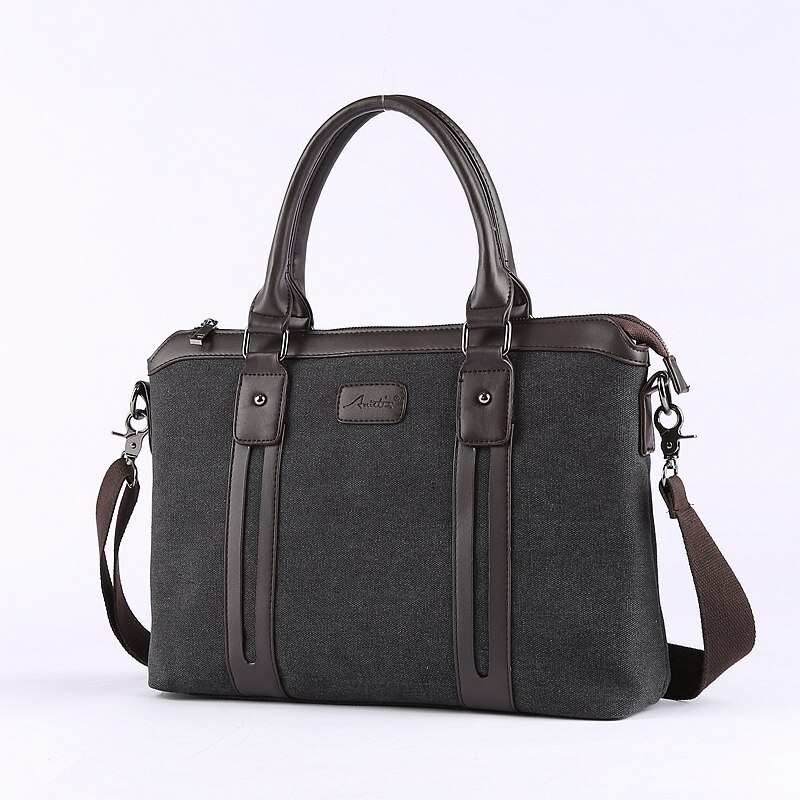 Canvas laptoptas 13.3 14 15.6 inch waterdichte notebooktas voor macbook air pro 13 15 computer schoudertas handtas aktetas